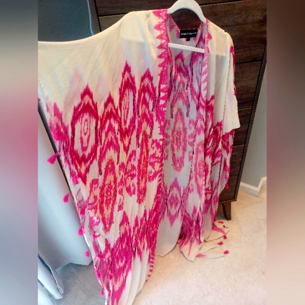 Hemant and Nandita long, shawl kimono/cover up